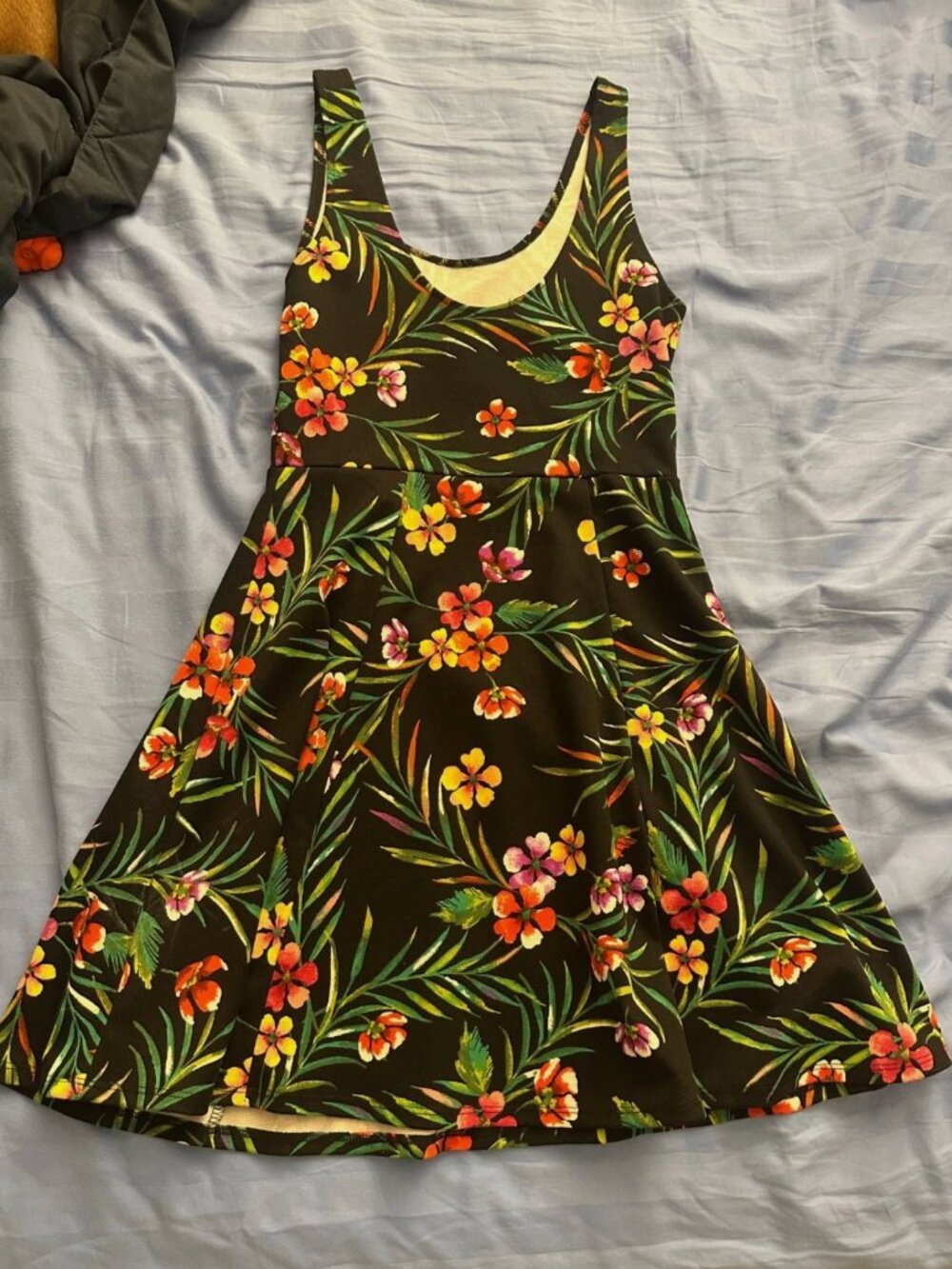 Ambiance Women’s Size Small Floral Sleeveless Pullover Black Skater Dress